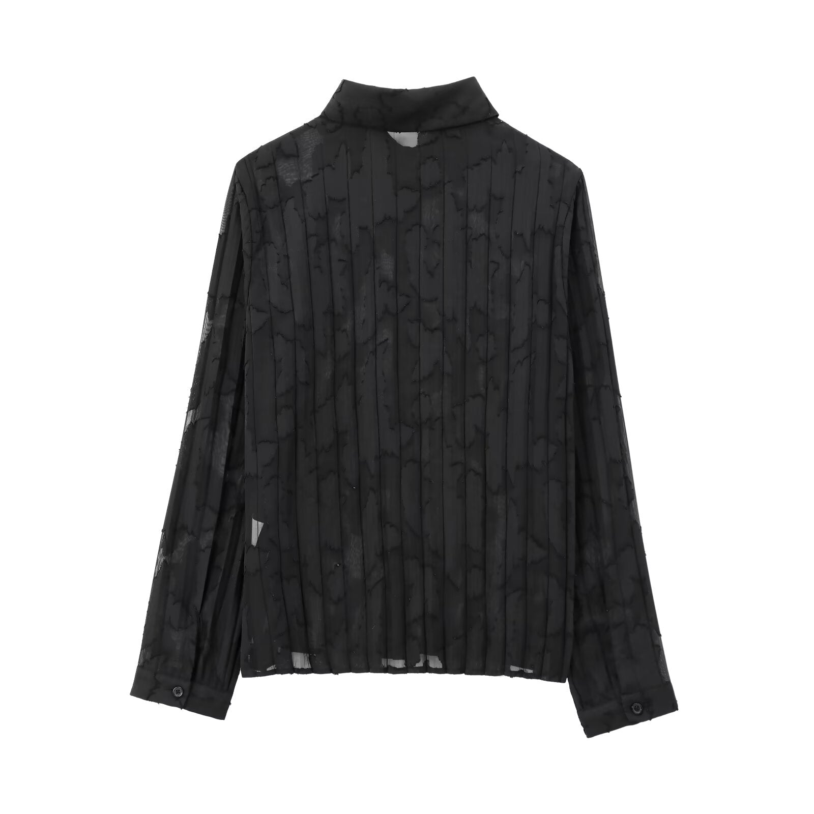 BLACK ORCHID" COUTURE SET – Pleated Organza Shirt & Midi Skirt