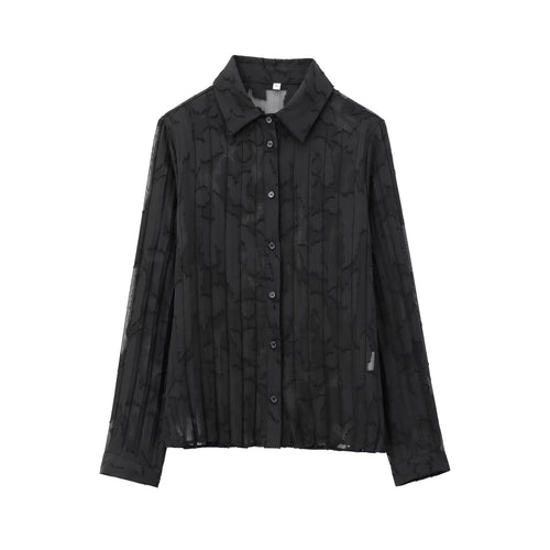 BLACK ORCHID" COUTURE SET – Pleated Organza Shirt & Midi Skirt