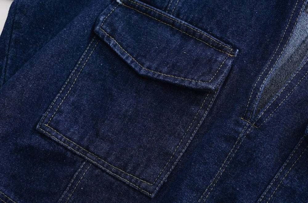 VINTAGE REVAMP DENIM SET – Cropped Jacket & Wide-Leg Jeans