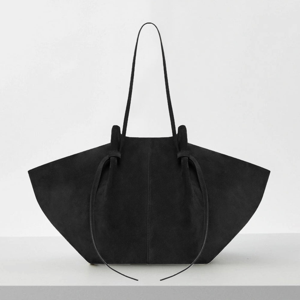 Luxury Suede Leather Tote – Chic Mochi Style Shoulder Bag for Women