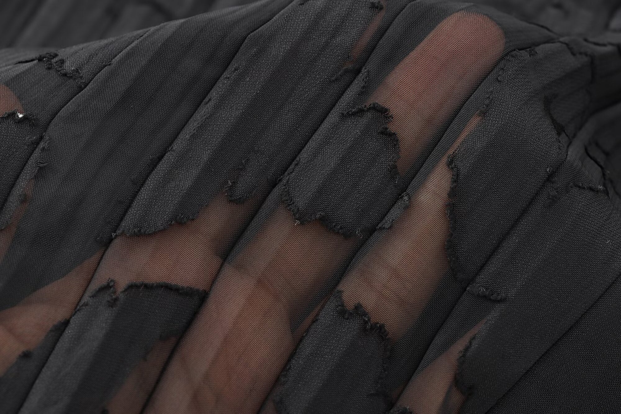 BLACK ORCHID" COUTURE SET – Pleated Organza Shirt & Midi Skirt