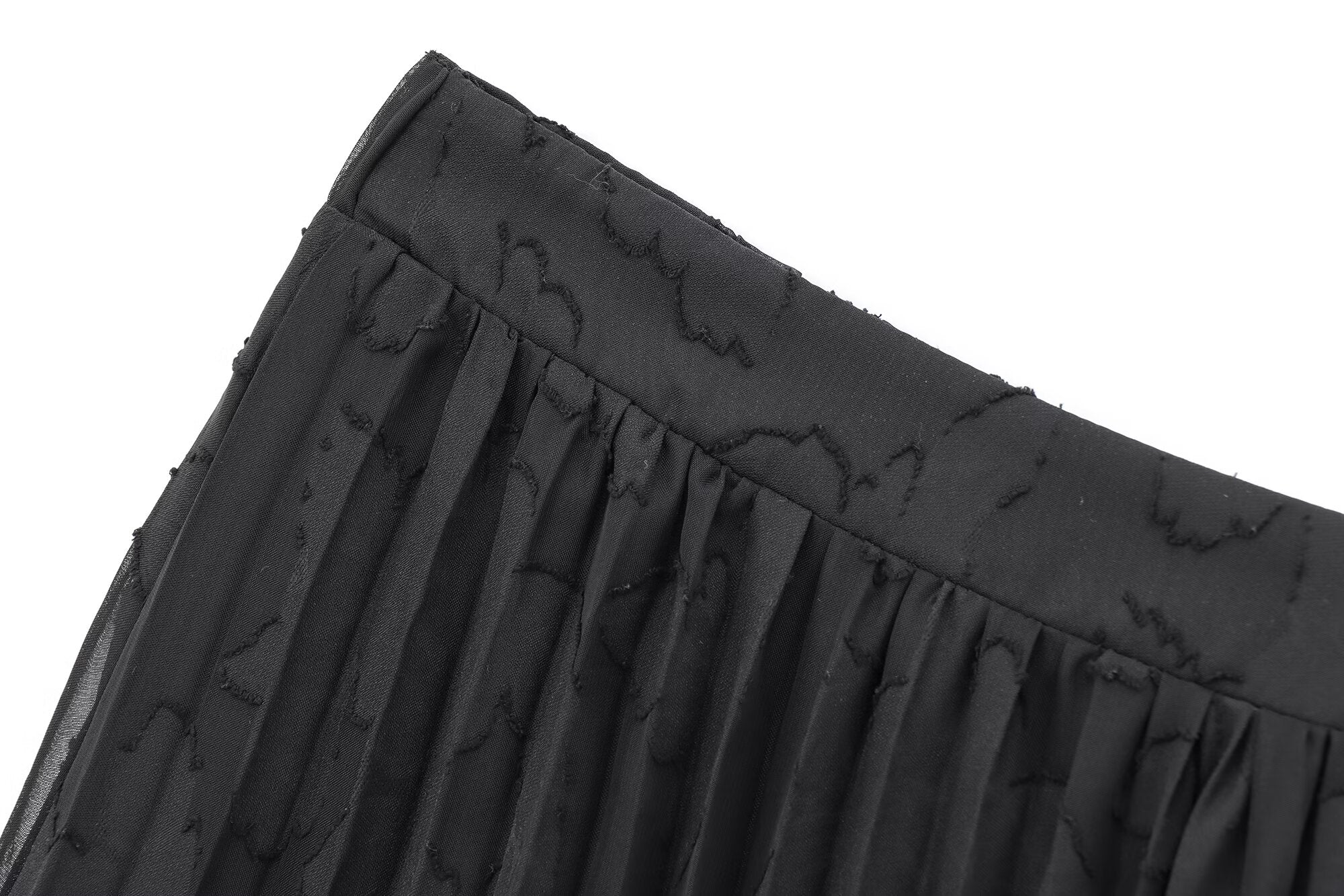 BLACK ORCHID" COUTURE SET – Pleated Organza Shirt & Midi Skirt