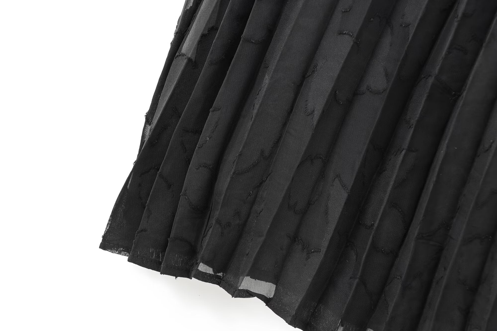 BLACK ORCHID" COUTURE SET – Pleated Organza Shirt & Midi Skirt