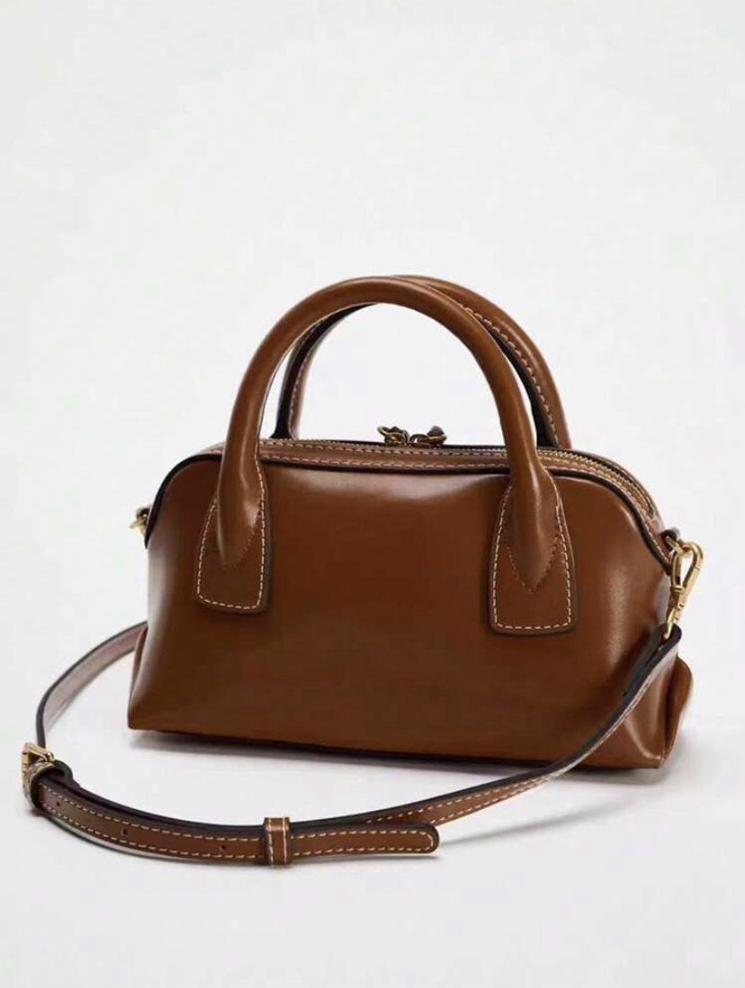 Vintage-Boston-Tasche mit breitem Riemen