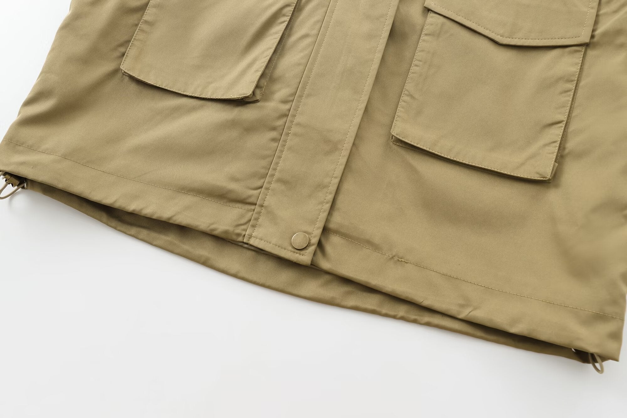 KHAKI UTILITY SET – Cropped Jacket & Wide-Leg Trousers