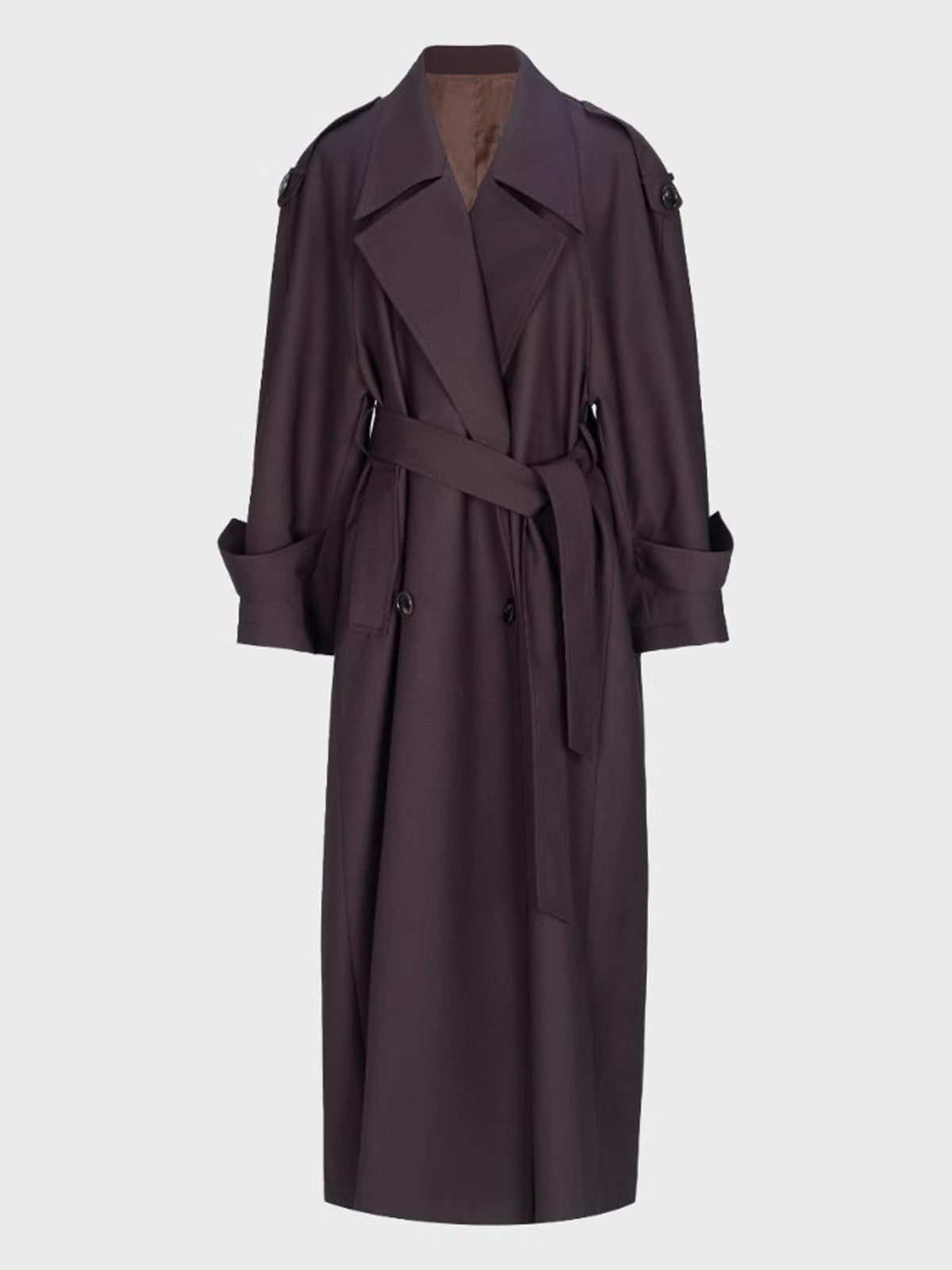 Extra Long Double-Breasted Trench Coat
