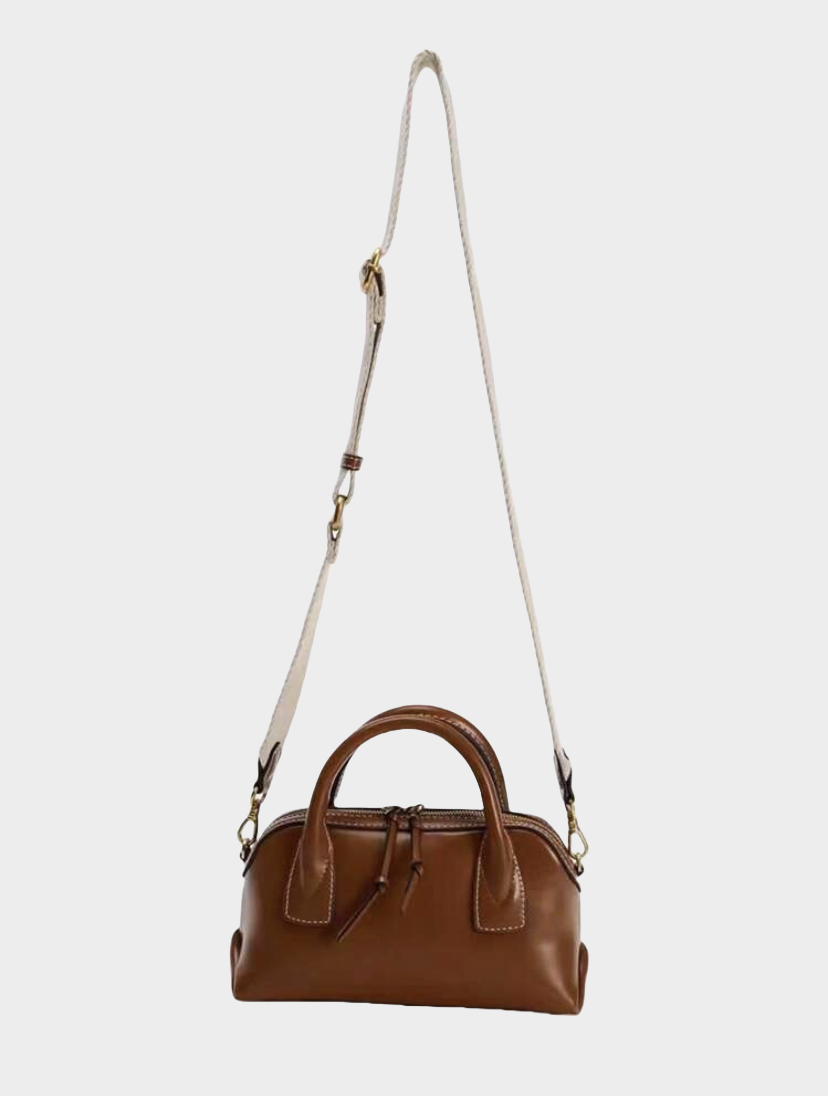 Vintage-Boston-Tasche mit breitem Riemen