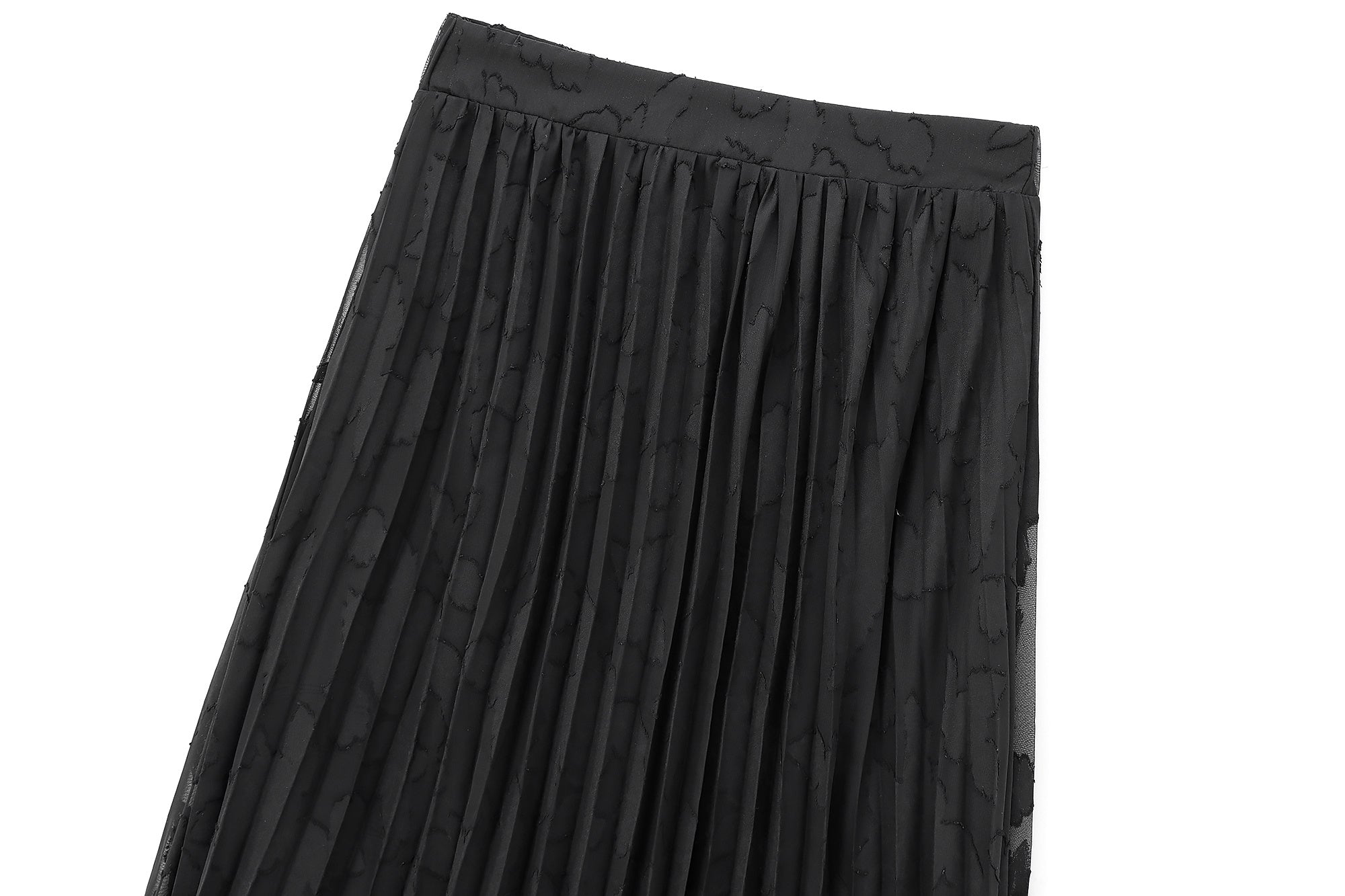 BLACK ORCHID" COUTURE SET – Pleated Organza Shirt & Midi Skirt