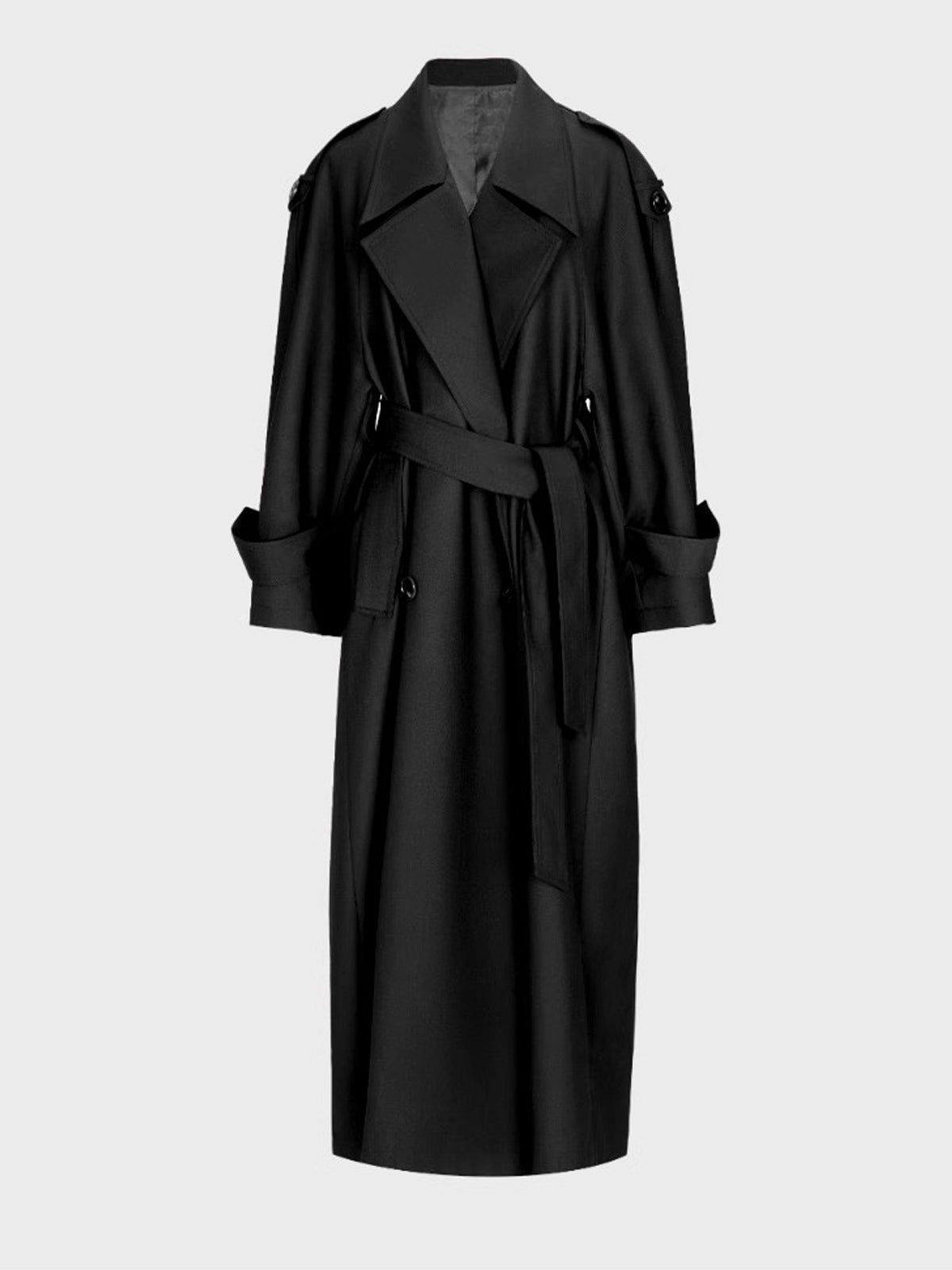 Extra Long Double-Breasted Trench Coat