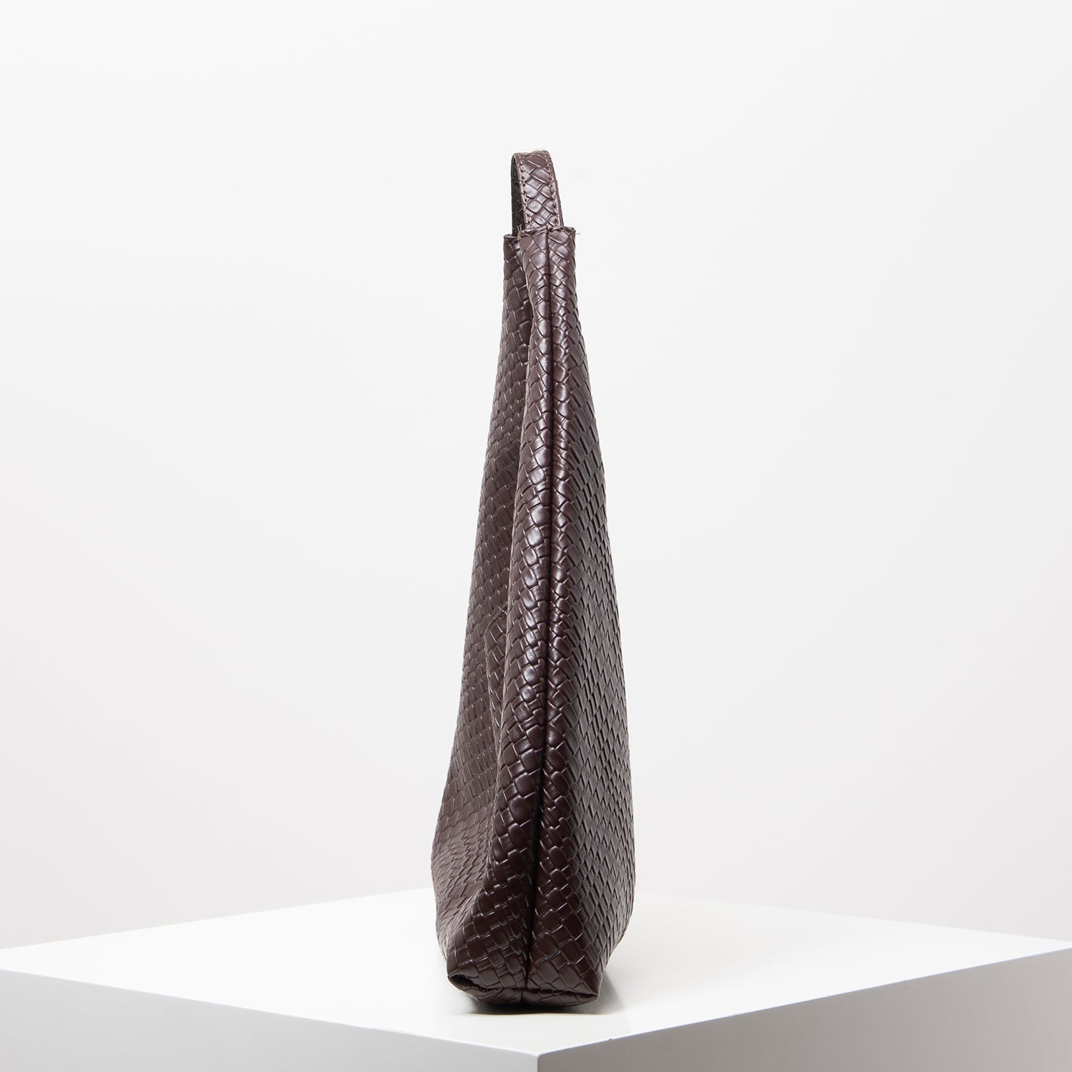 Woven Faux Leather Shoulder Bag | Oversized Hobo with Matching Pouch