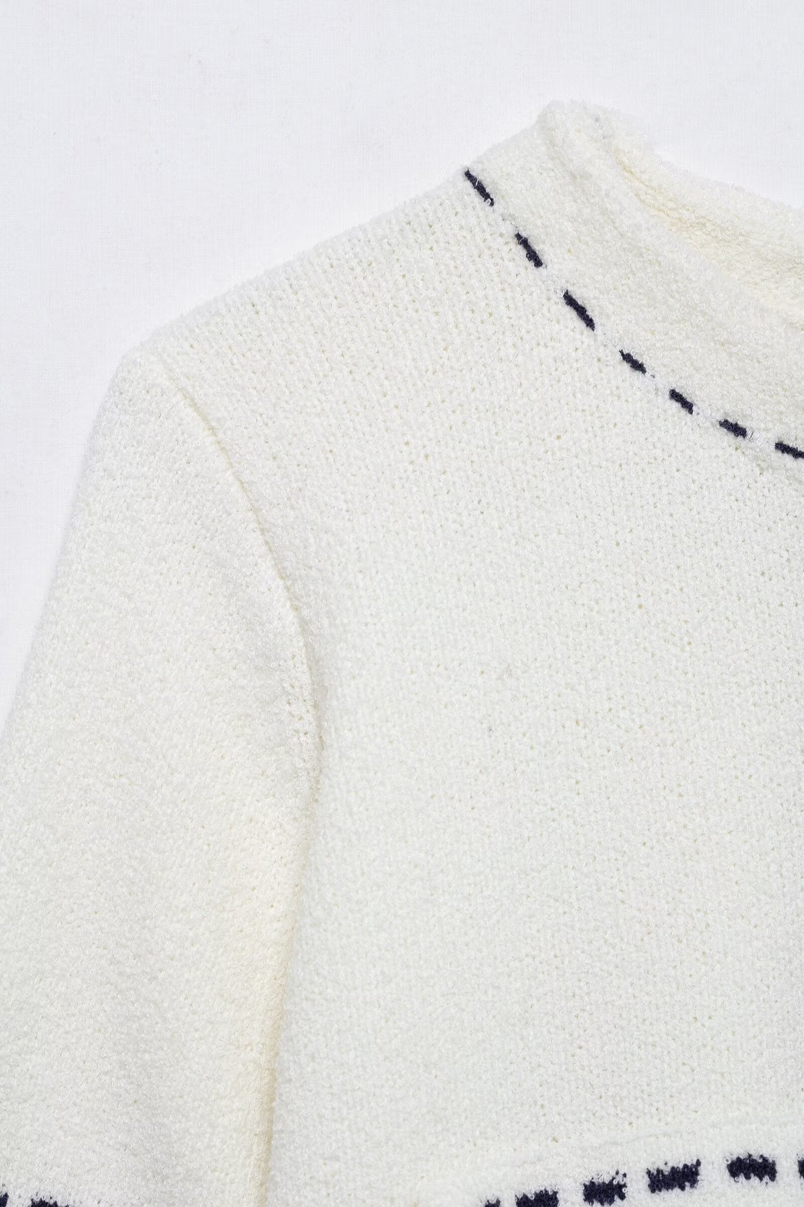 Chic French Style Knit Cardigan – Round Neck Sweater Jacket with Contrast Stitching