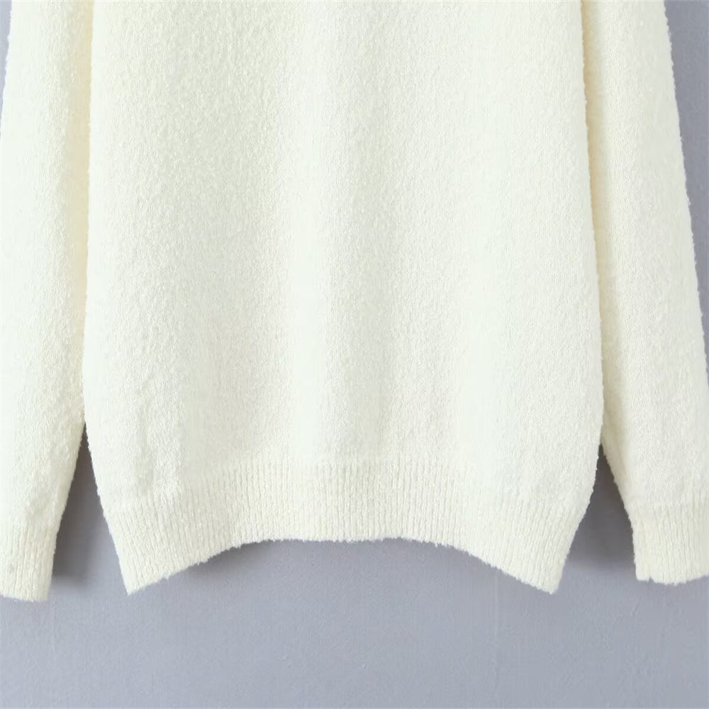 CLOUD NINE" KNIT SET – V-Neck Sweater & Midi Skirt