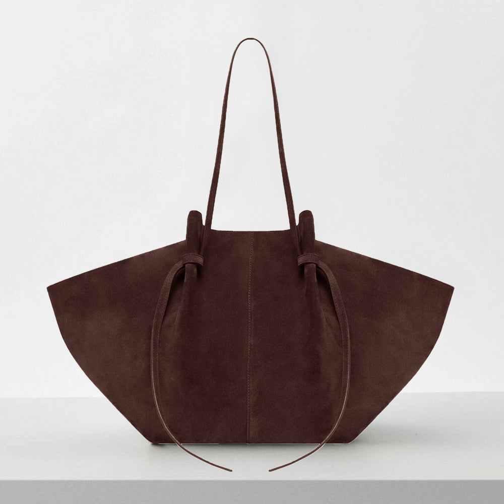 Luxury Suede Leather Tote – Chic Mochi Style Shoulder Bag for Women