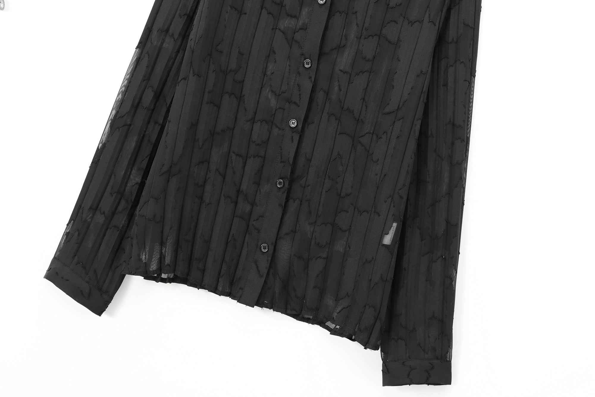 BLACK ORCHID" COUTURE SET – Pleated Organza Shirt & Midi Skirt