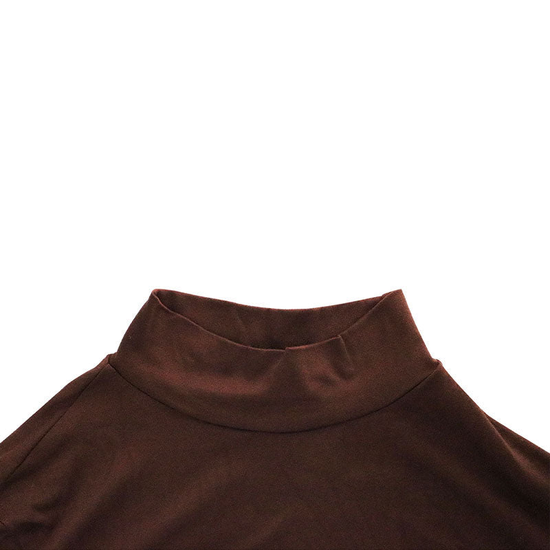 High Neck Ruched Bodycon Mini Dress with Long Scarf Detail