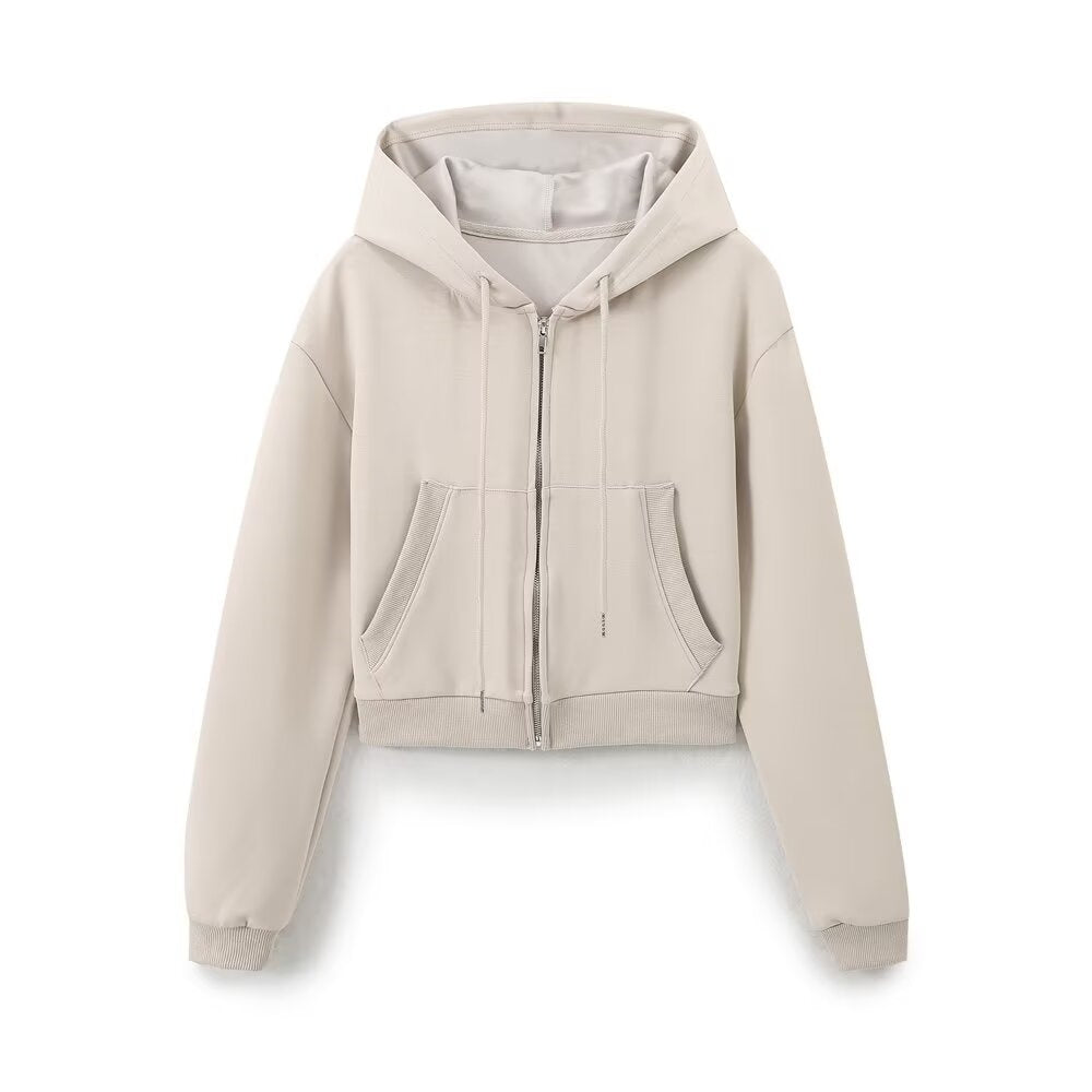 Set mit Kapuzen-Sweatshirt-Jacke und Trompetenhose