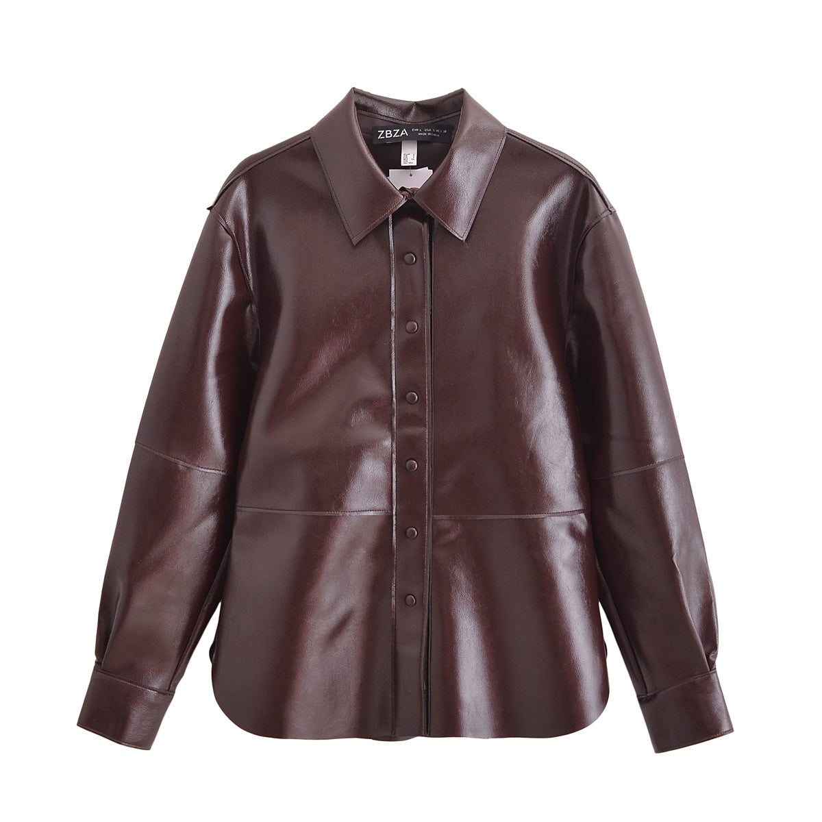 BORDEAUX ECLIPSE SET – Faux Leather Shirt & Mini Skirt