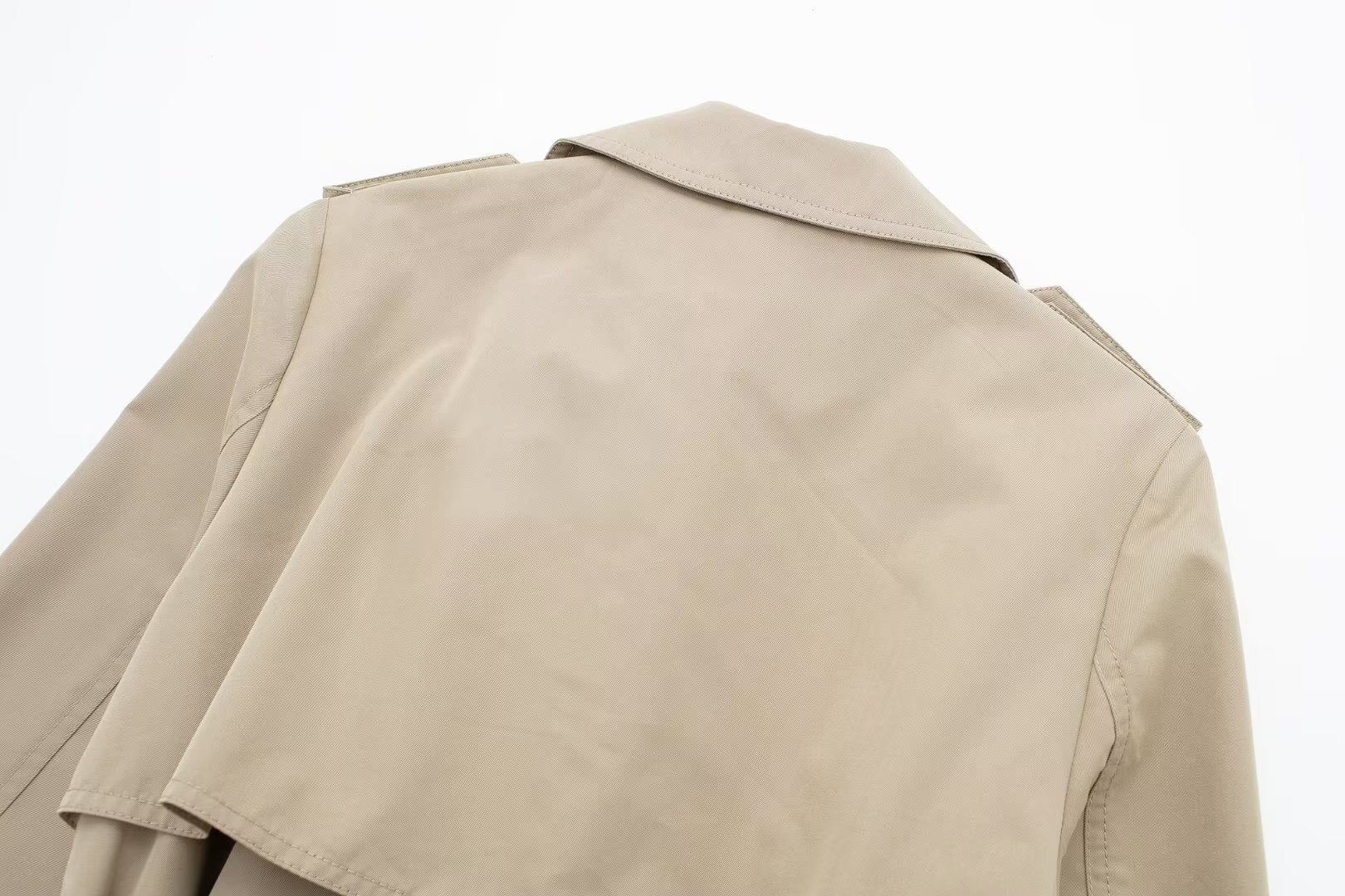 Classic Slim-Fit Trench Coat for Women | Notched Lapel & Adjustable Belt | Essential Beige Outerwear