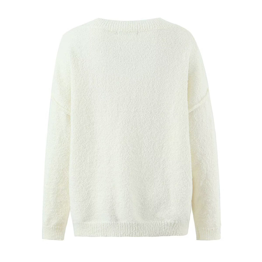 CLOUD NINE" KNIT SET – V-Neck Sweater & Midi Skirt