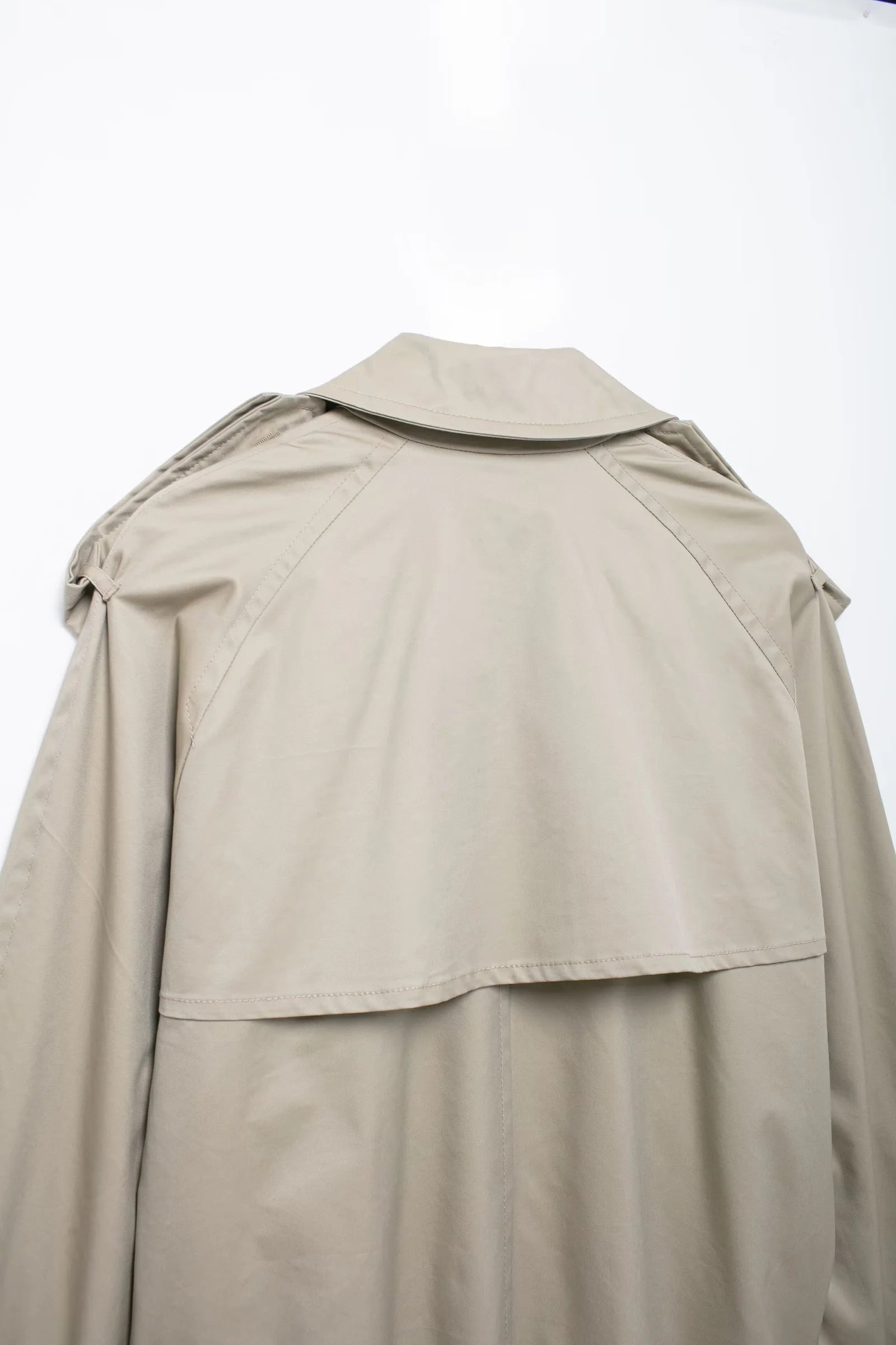 Cropped Trench-Style Double-Breasted Jacket