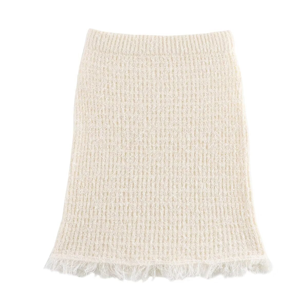 MONOCHROME CHIC KNIT SET – Cardigan & Mini Skirt