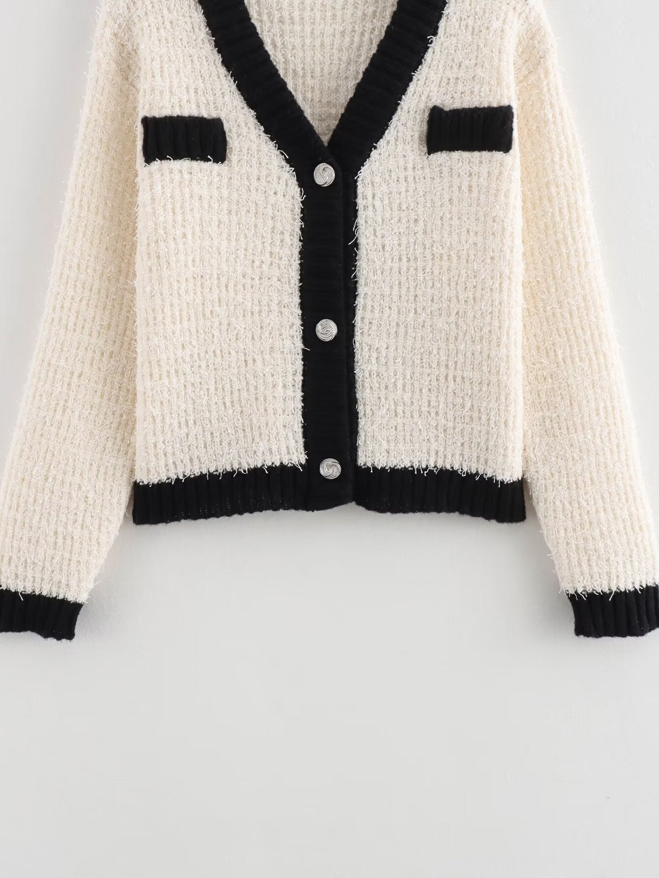 MONOCHROME CHIC KNIT SET – Cardigan & Mini Skirt