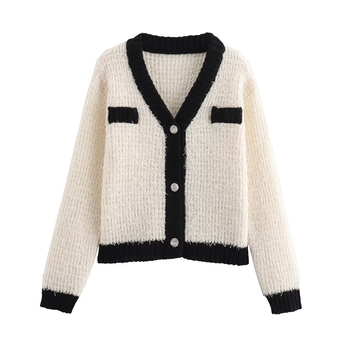 MONOCHROME CHIC KNIT SET – Cardigan & Mini Skirt