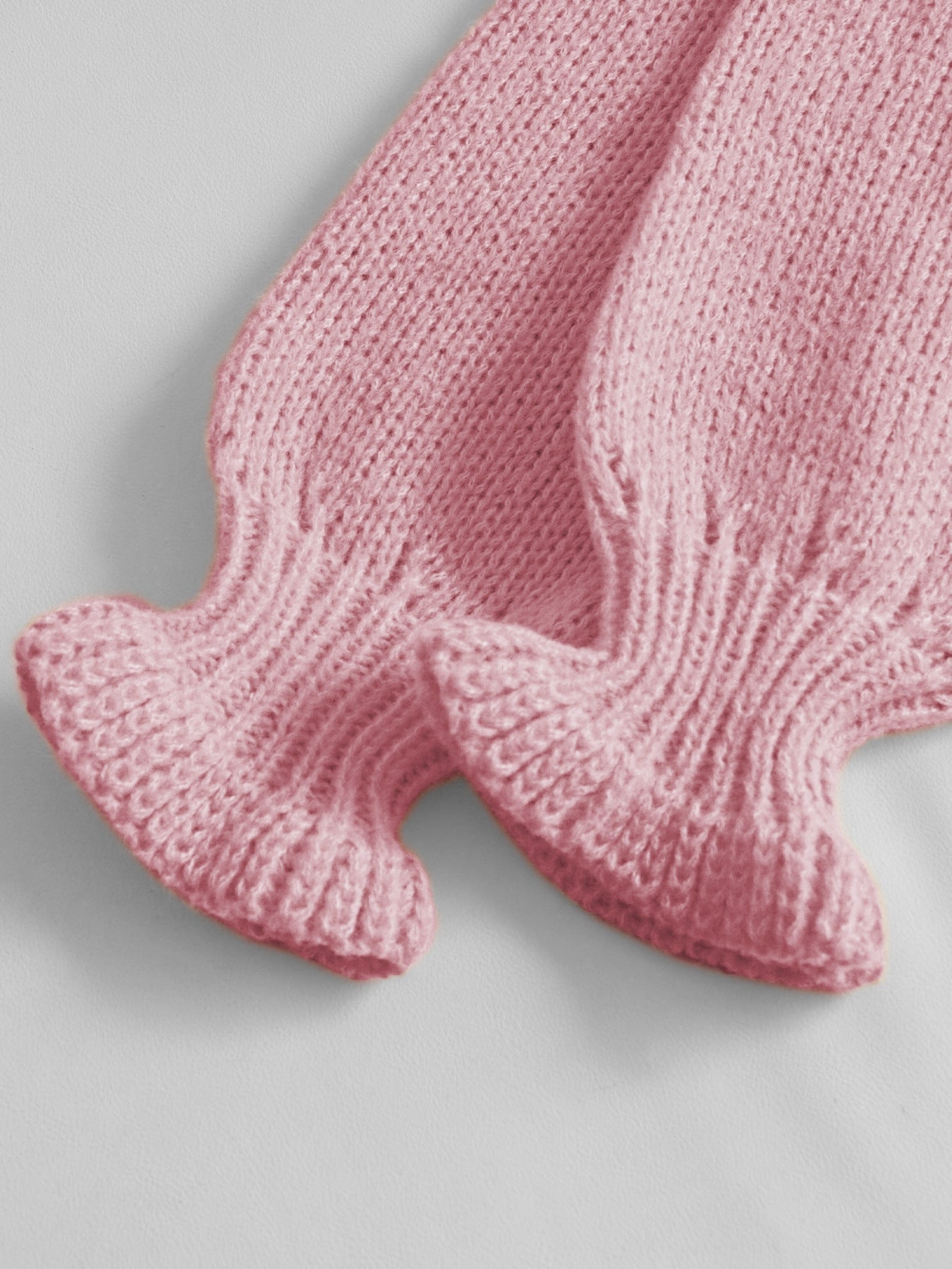 Chic Ruffle-Trim Cardigan with Pearl Buttons | Puff Sleeve Knit Sweater