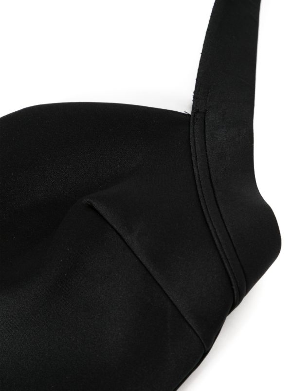 Ultimate Plunge Neck Black Bodysuit - Halter V-Cut Stretch Leotard for Clubbing & Layering
