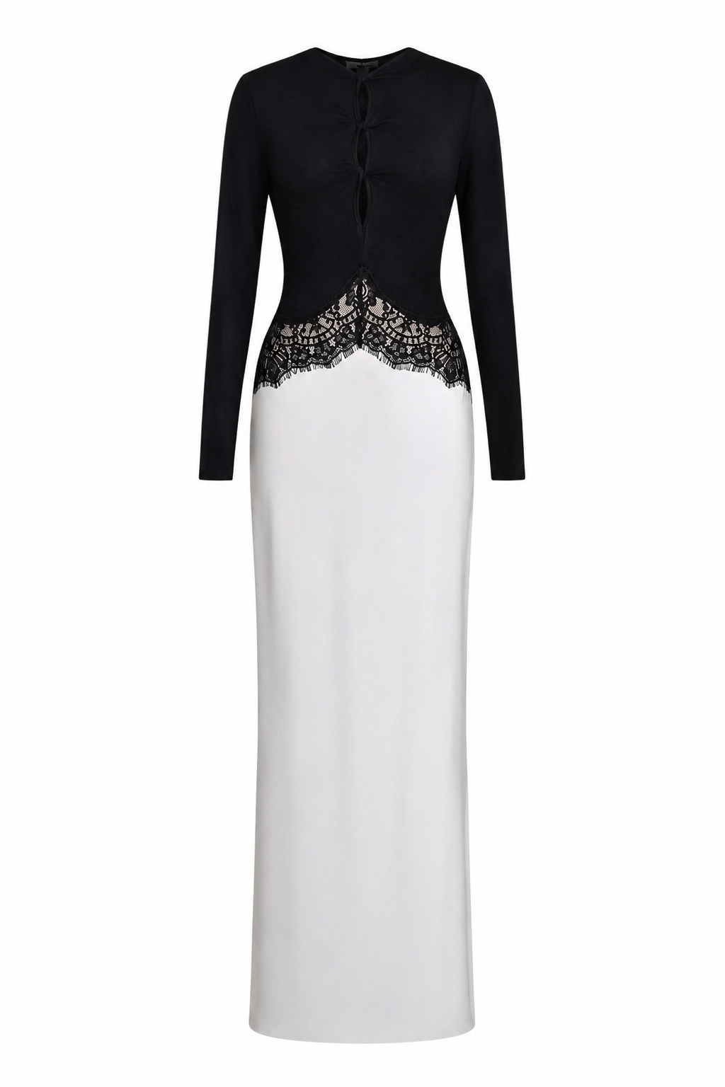 Aurora Dress – Weißes Maxi Kleid mit Spitze