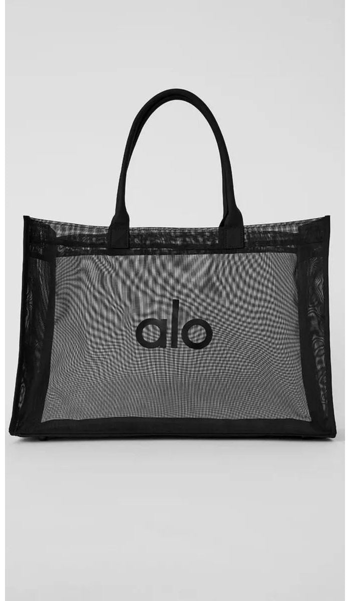 Transparent Mesh Tote Bag with Top Handle | Oversized Beach & Gym Carryall