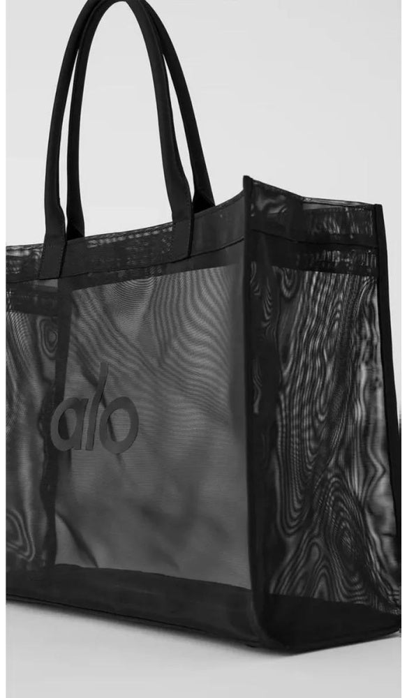 Transparent Mesh Tote Bag with Top Handle | Oversized Beach & Gym Carryall
