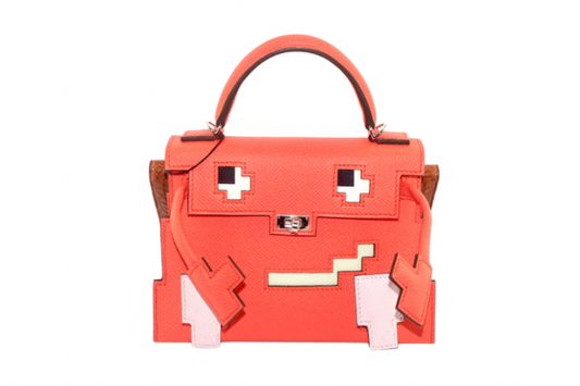 Unique Face Design Top-Handle Bag | Novelty Satchel with Crossbody Strap | Statement Handtasche