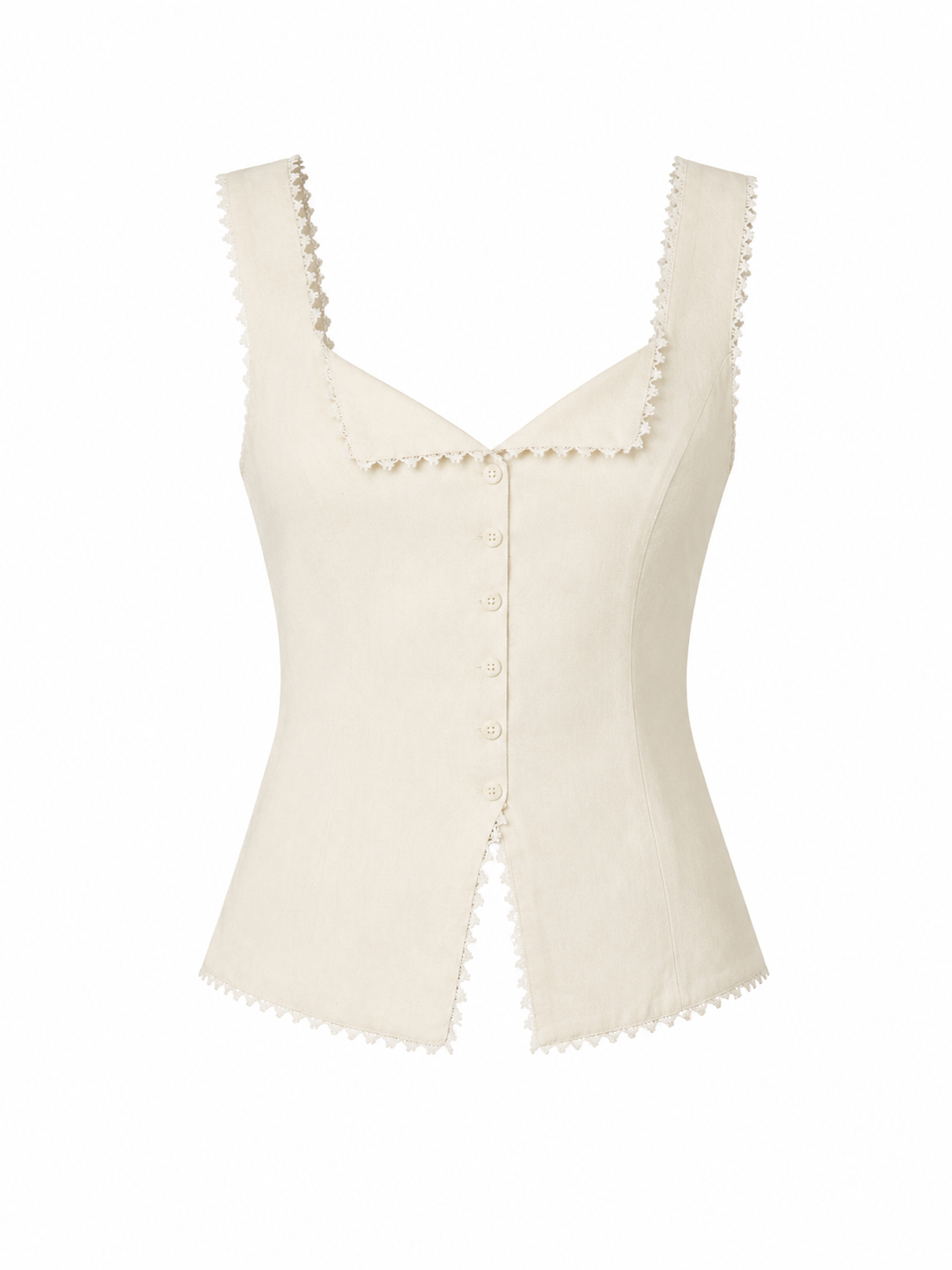Ivory Muse Top – Elegantes Vintage Lace Top in Creme