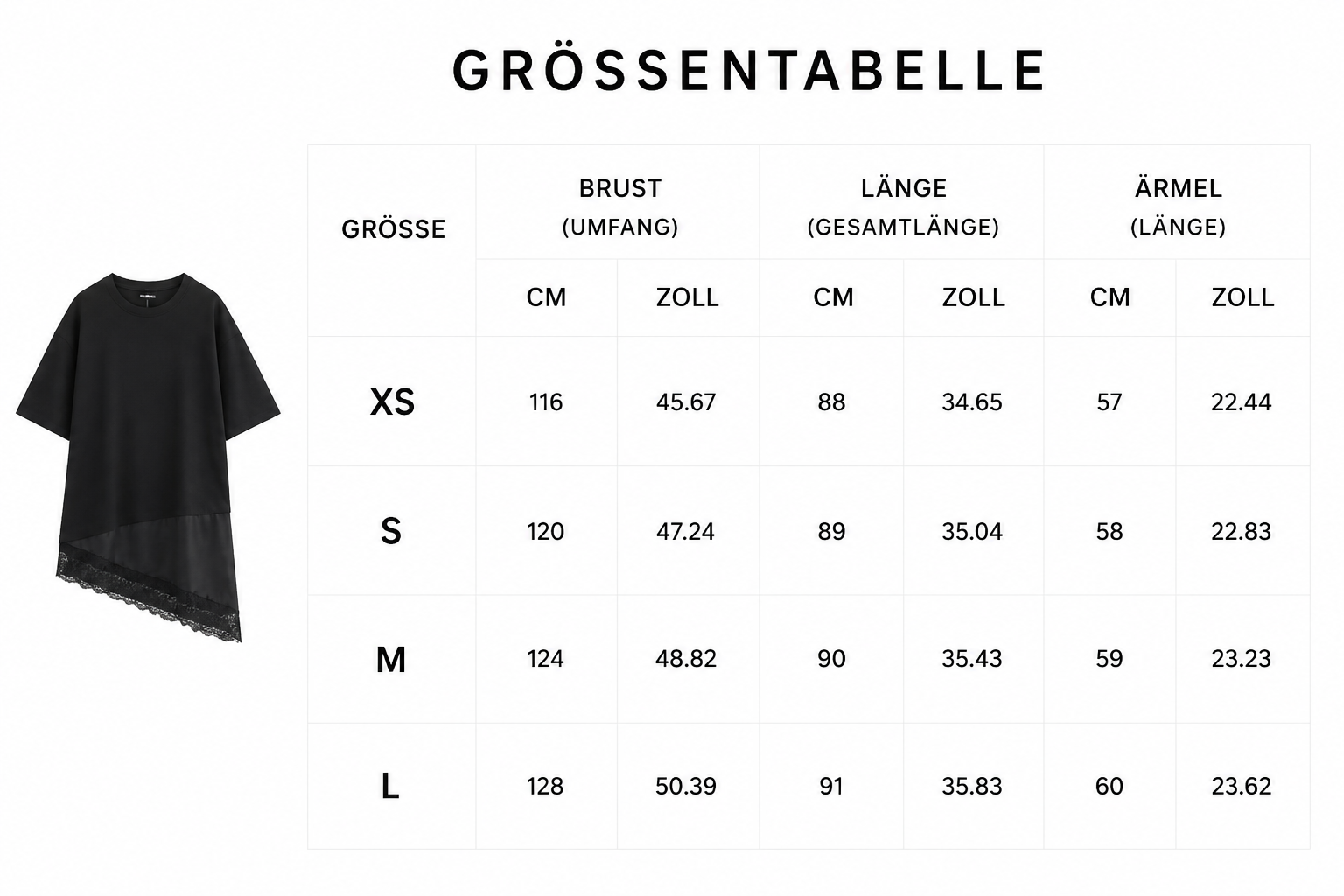Éloise Lace Tee – Elegantes Oversize Damen T-Shirt mit Satin & Spitze