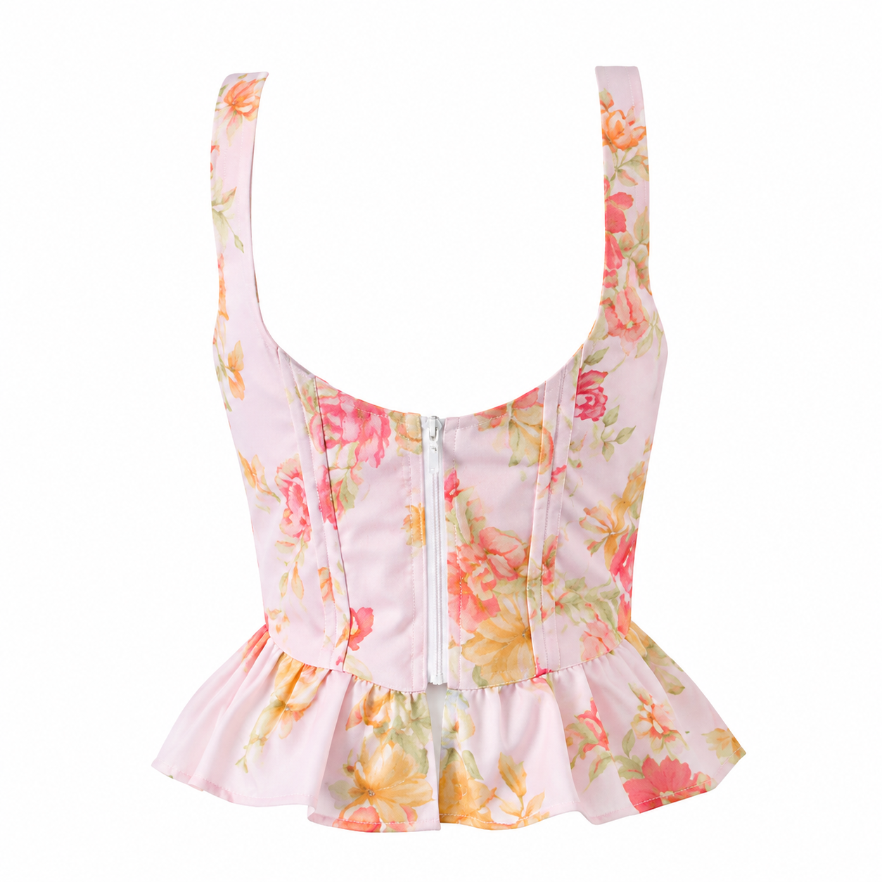 Aveline Weißes Corset Top – Elegantes Damen Bustier mit Schleifen & Peplum