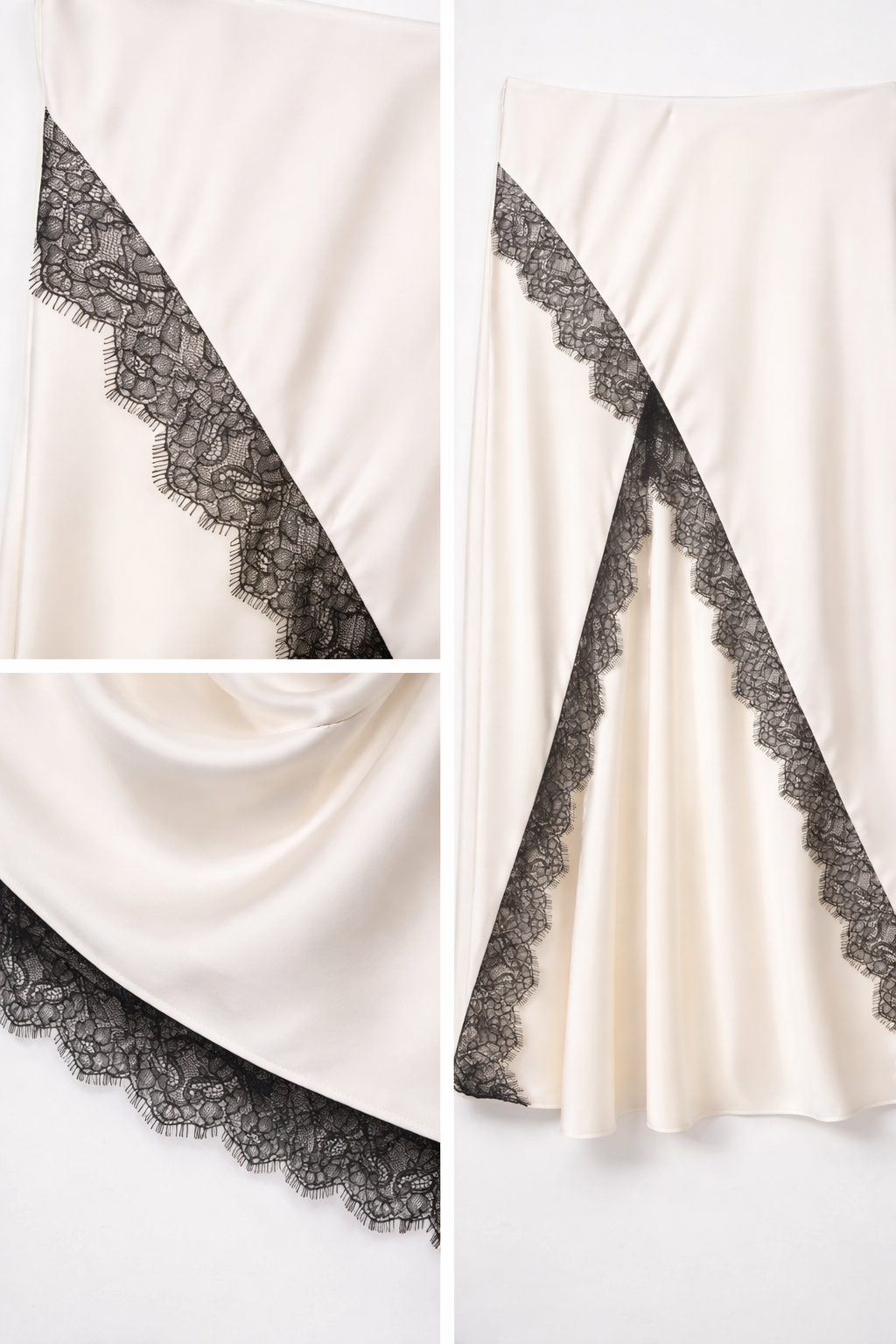 Siana Satin Set – Elegantes Damen Zweiteiler Set mit Spitze