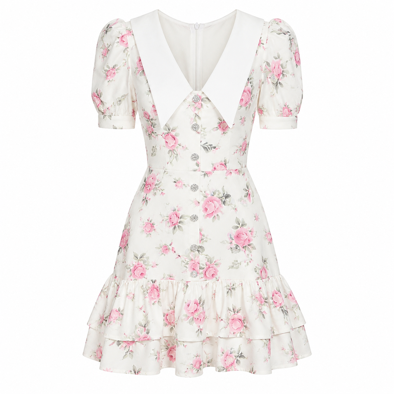 Lolita Kleid – Elegantes Mini-Kleid mit Blumenmuster und Rüschen
