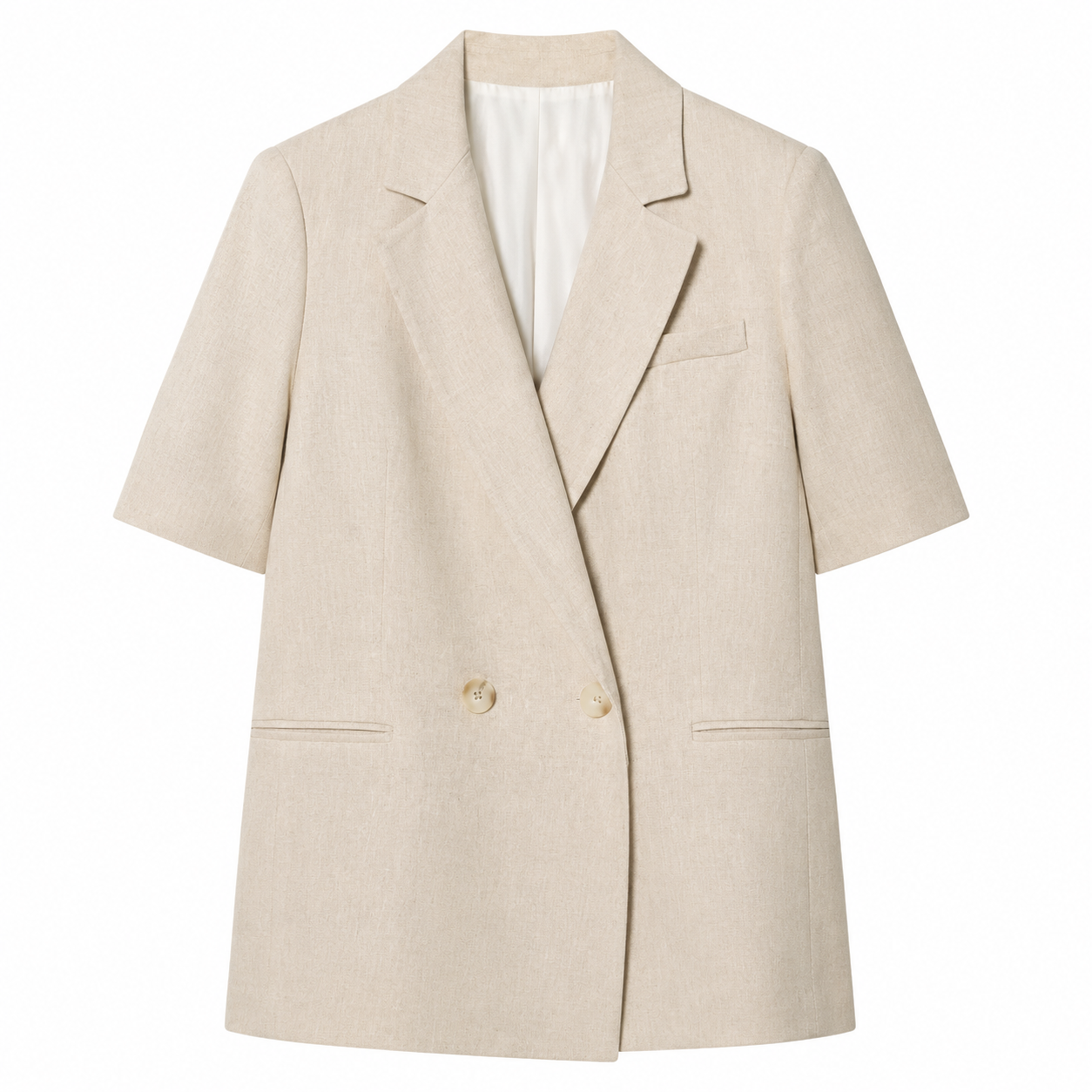 Amber Linen Chic Set – Eleganter Damen Hosenanzug in Beige