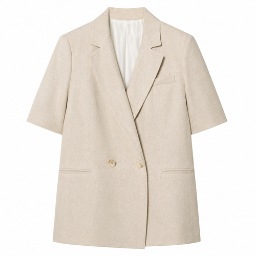 Amber Linen Chic Set – Eleganter Damen Hosenanzug in Beige