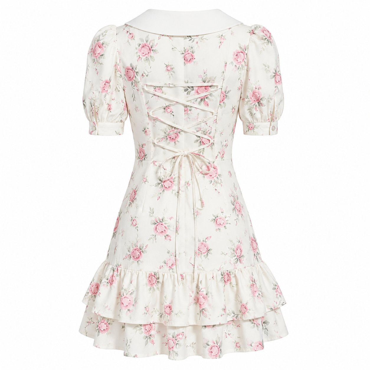 Lolita Kleid – Elegantes Mini-Kleid mit Blumenmuster und Rüschen