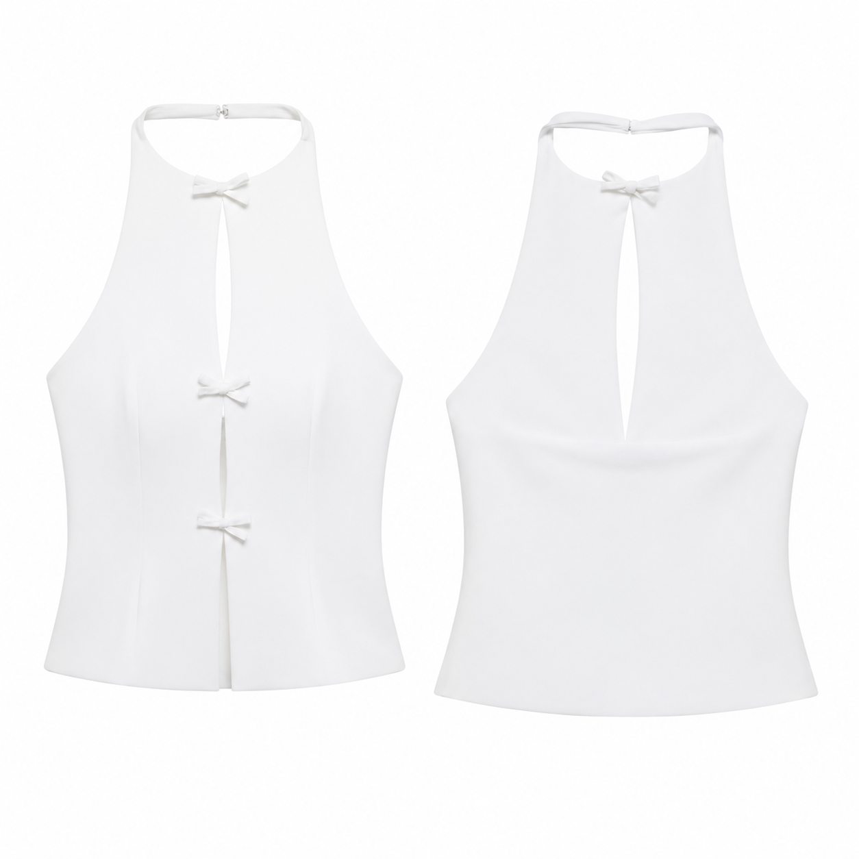 Elisé Bow Set – Feminines Damen Zweiteiler Set mit Schleifen Details