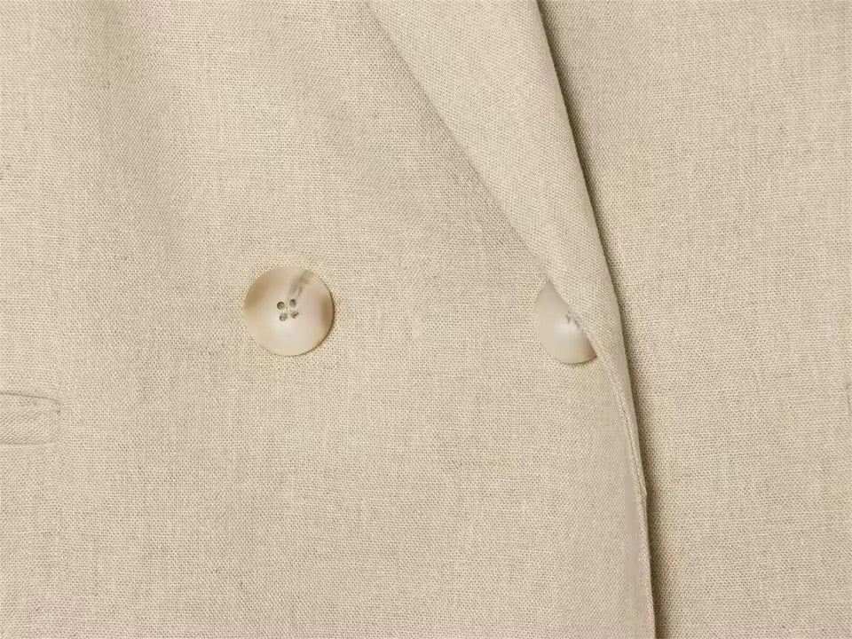 Amber Linen Chic Set – Eleganter Damen Hosenanzug in Beige