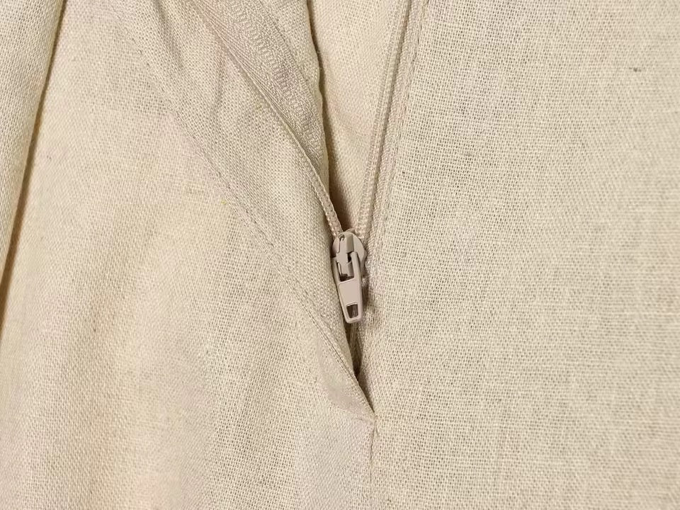 Amber Linen Chic Set – Eleganter Damen Hosenanzug in Beige