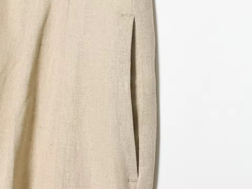 Amber Linen Chic Set – Eleganter Damen Hosenanzug in Beige