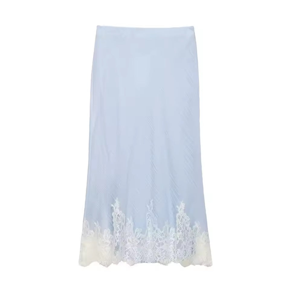 Azzura Spitzen Set – Elegantes Damen Zweiteiler Set in Babyblau