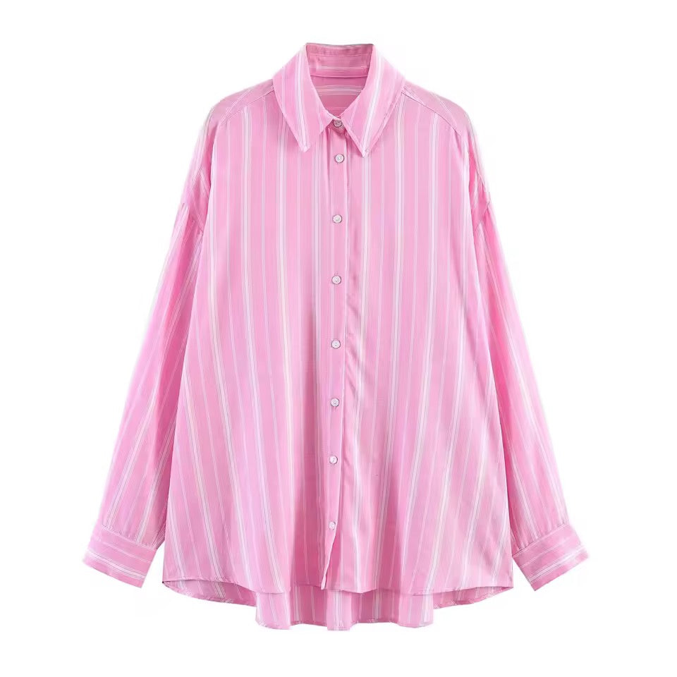Rosalie Stripe Set – Feminines Damen Zweiteiler Set in Rosa