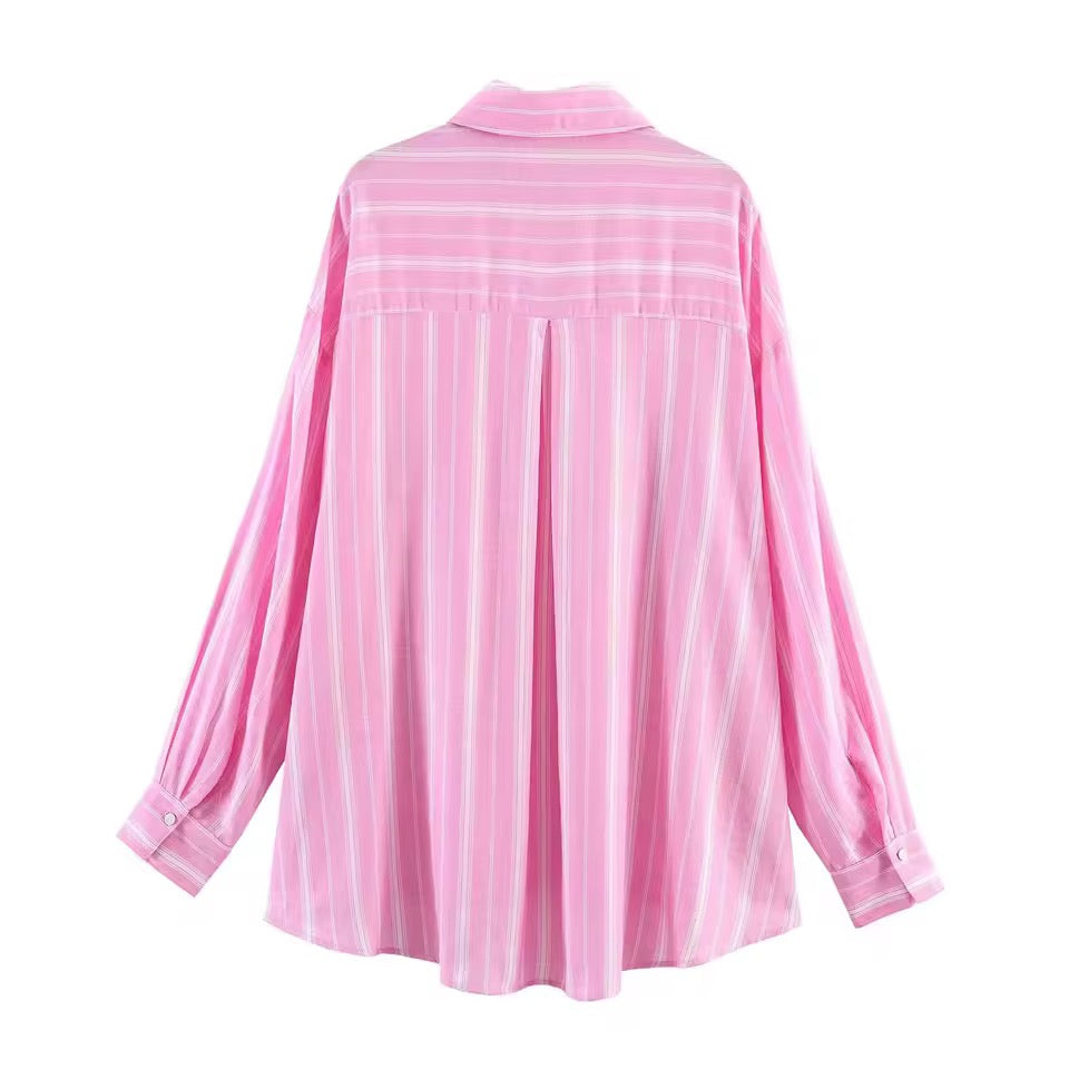 Rosalie Stripe Set – Feminines Damen Zweiteiler Set in Rosa