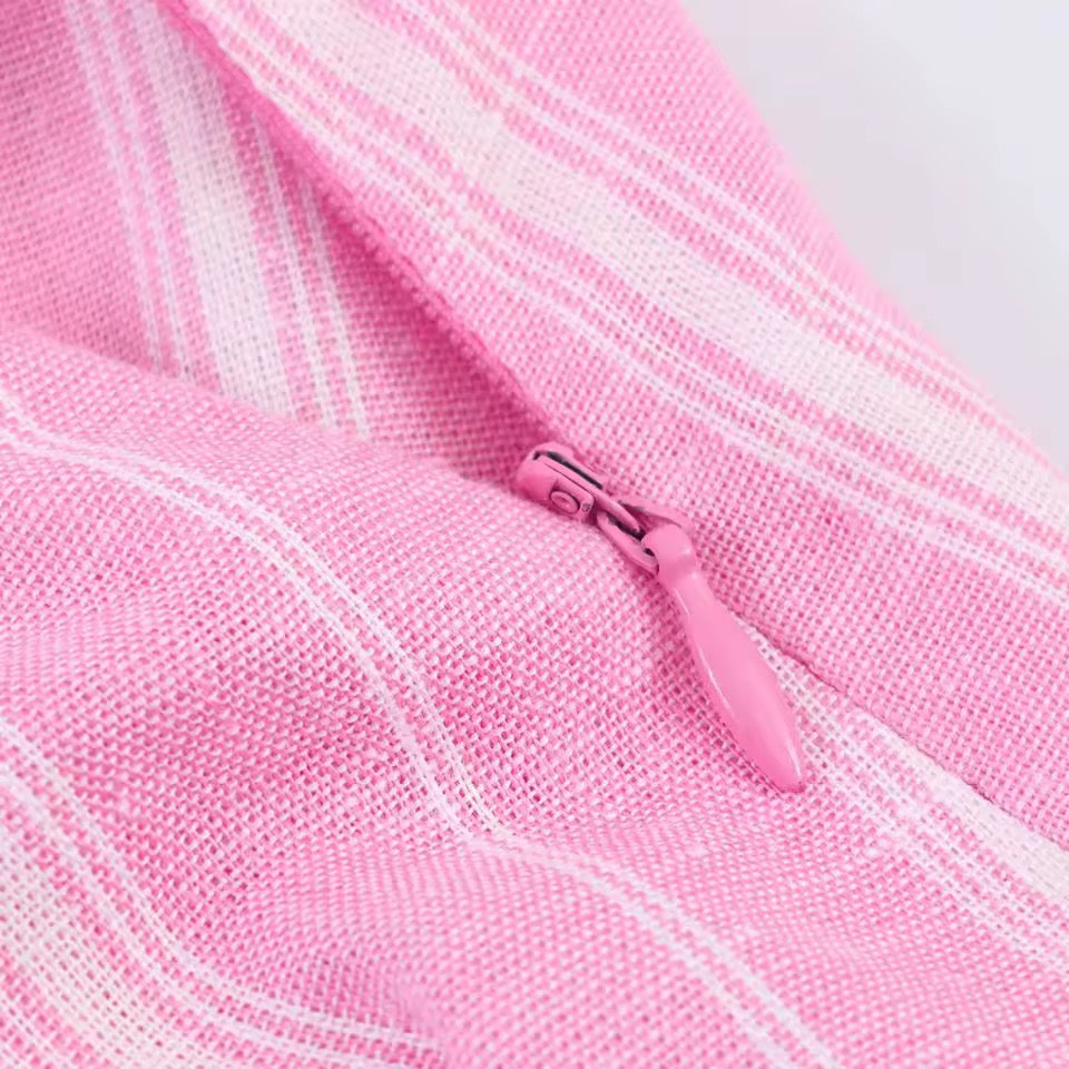 Rosalie Stripe Set – Feminines Damen Zweiteiler Set in Rosa
