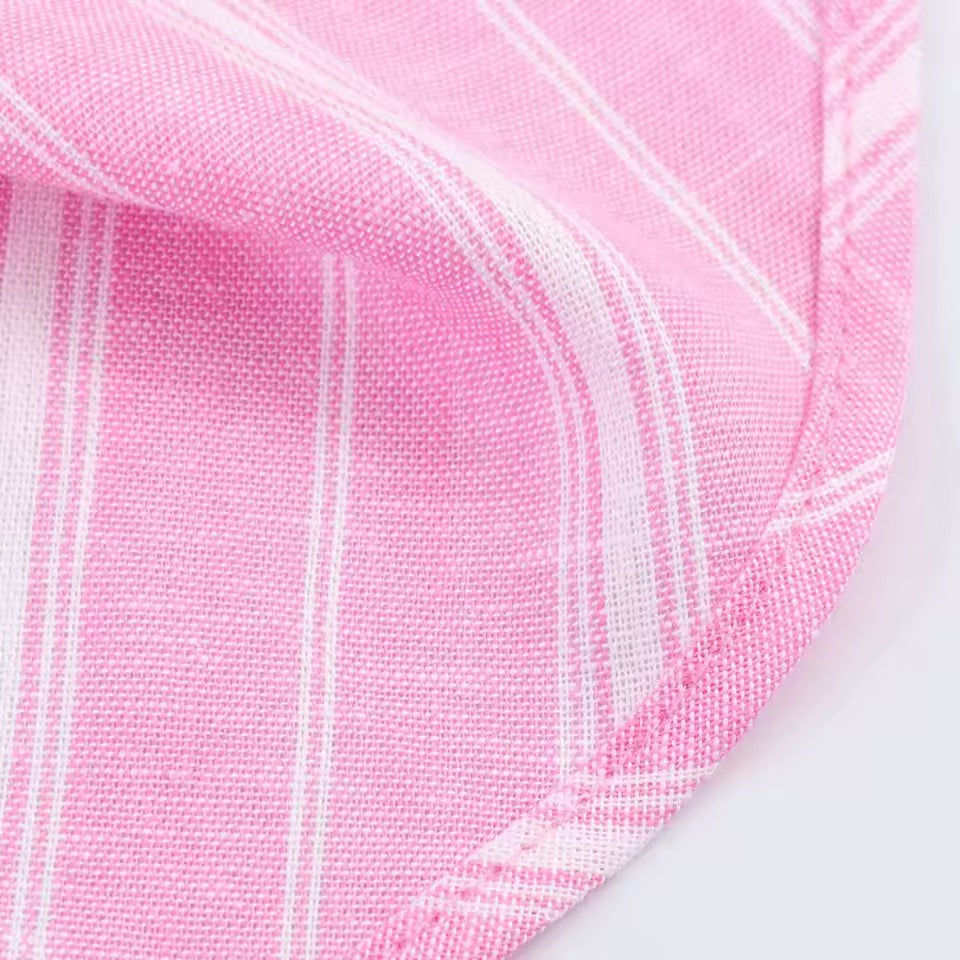 Rosalie Stripe Set – Feminines Damen Zweiteiler Set in Rosa